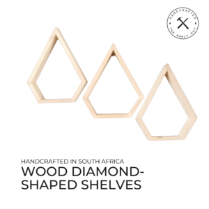 Wooden Diamond/Pear-Shaped Shelf